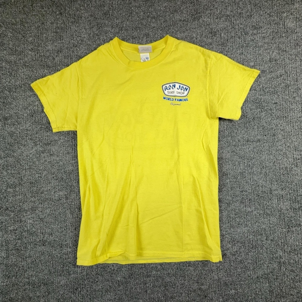 Ron Jon Surf Shop Shirt Mens Small Yellow World Famous Cozumel Graphic Tee